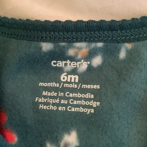 NWT - Carter’s Infant Girl's Floral Zip-Up Fleece Sleep'N'Play, 6m - Picture 5 of 8